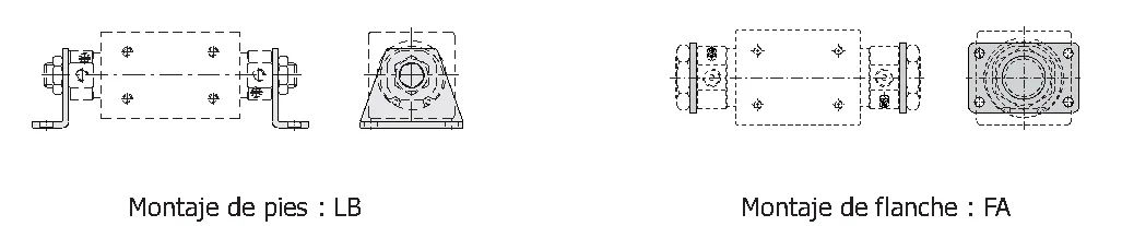Plano y dimensiones · Cilindros sin Vastago Magnéticos · Serie RMS