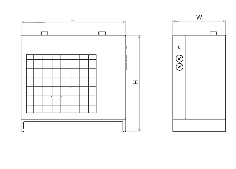 Plano y dimensiones · Secadores de Aire · Serie USA 1/2 - 3/4 - 1 - 1 1/2 NPT