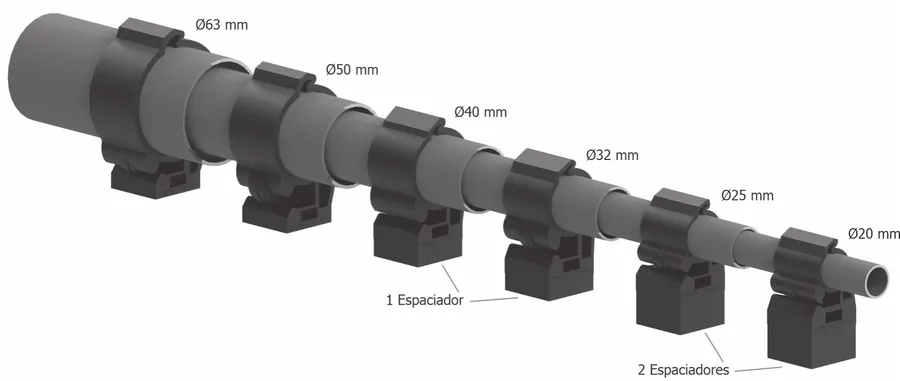 Serie S - TUBERÍA en Aluminio - Soportes