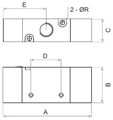 Plano · Serie VX 1/8 " - 1/4 " - 3/8 " NPT