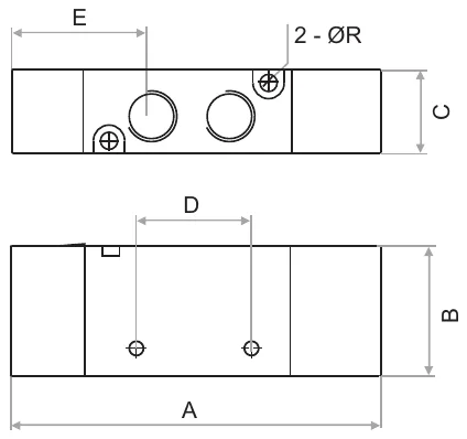 Plano · Serie VX 1/8 " - 1/4 " - 3/8 " NPT